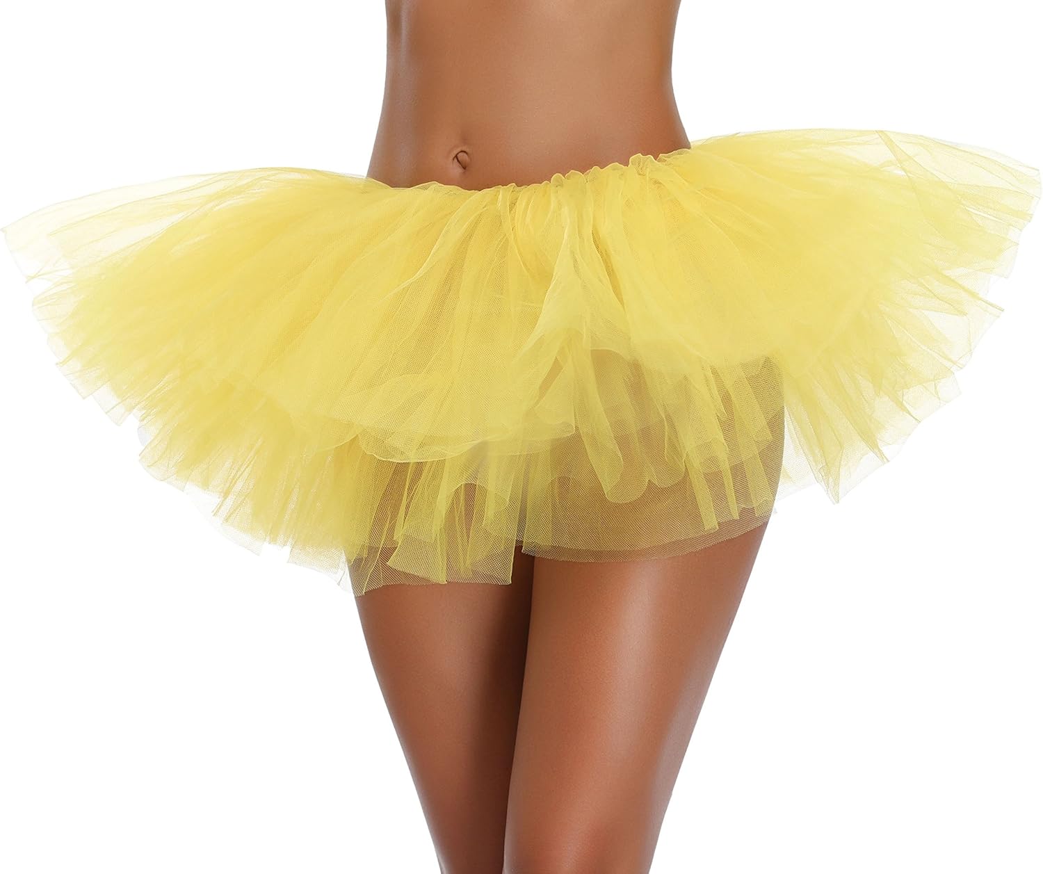 Women's, Teen, Adult Classic Elastic 3, 4, 5 Layered Tulle Tutu Skirt