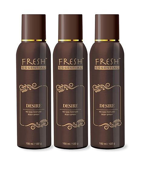 Fresh Essential Desire No Gas Deodrant - 150 ml (Pack of 3)