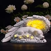 DecorSmart Dog Memorial Gifts for Loss of Dog, Pet Dog Memorial Stone Gifts for Dogs, Headstone Grave Markers, Funerary Tombstones Outdoor Solar Garden Statue