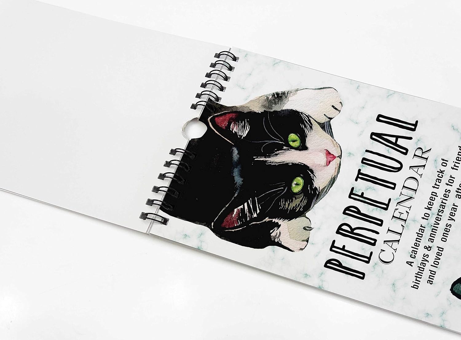Inkdotpot Cat Rustic Perpetual Calendar Birthday Wall Hanging Anniversary Special Event Reminder Calendar Book Journal Stationary Wall Hanging Birthday Gift Card Planner Organizer - Image 5