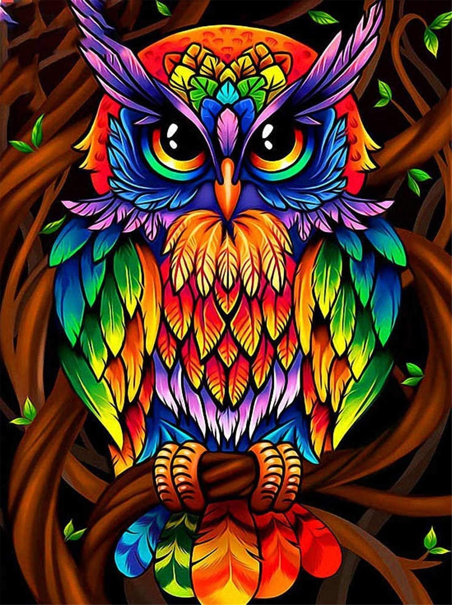 Meecaa Cross Stitch Kits 11 Count Stamped, Colored Owl Animal Embroidery Kit with Accessories Pre Printed (36CMx46CM) (Owl 1) — image 1