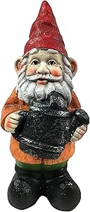 Hand Painted Antique looking Concrete Garden Gnome with Watering Can