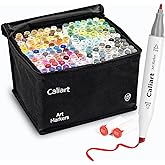 Caliart Markers, 168 Colors Dual Tip Art Markers Sketch Pens Permanent Alcohol Based, with Case for Adults Artists Drawing Illustration Sketching Coloring