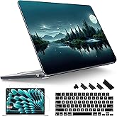 Tuiklol for M4 MacBook Air 13.6 inch Case 2025-2022 Release M2 Chip Model A3240 A3113 A2681, Plastic Hard Shell Cover for MacBook Air 13.6 Liquid Retina Display with Touch ID, Night Dark Forest