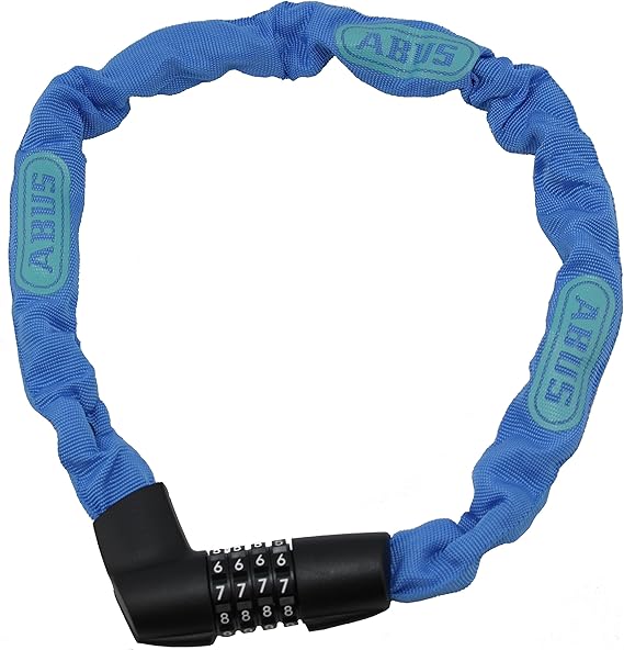 abus kettenschloss tresor 1385 75 neon zahlenschloss aus gehartetem stahl sicherheitslevel 6 75 cm 71262 blau amazon de sport freizeit