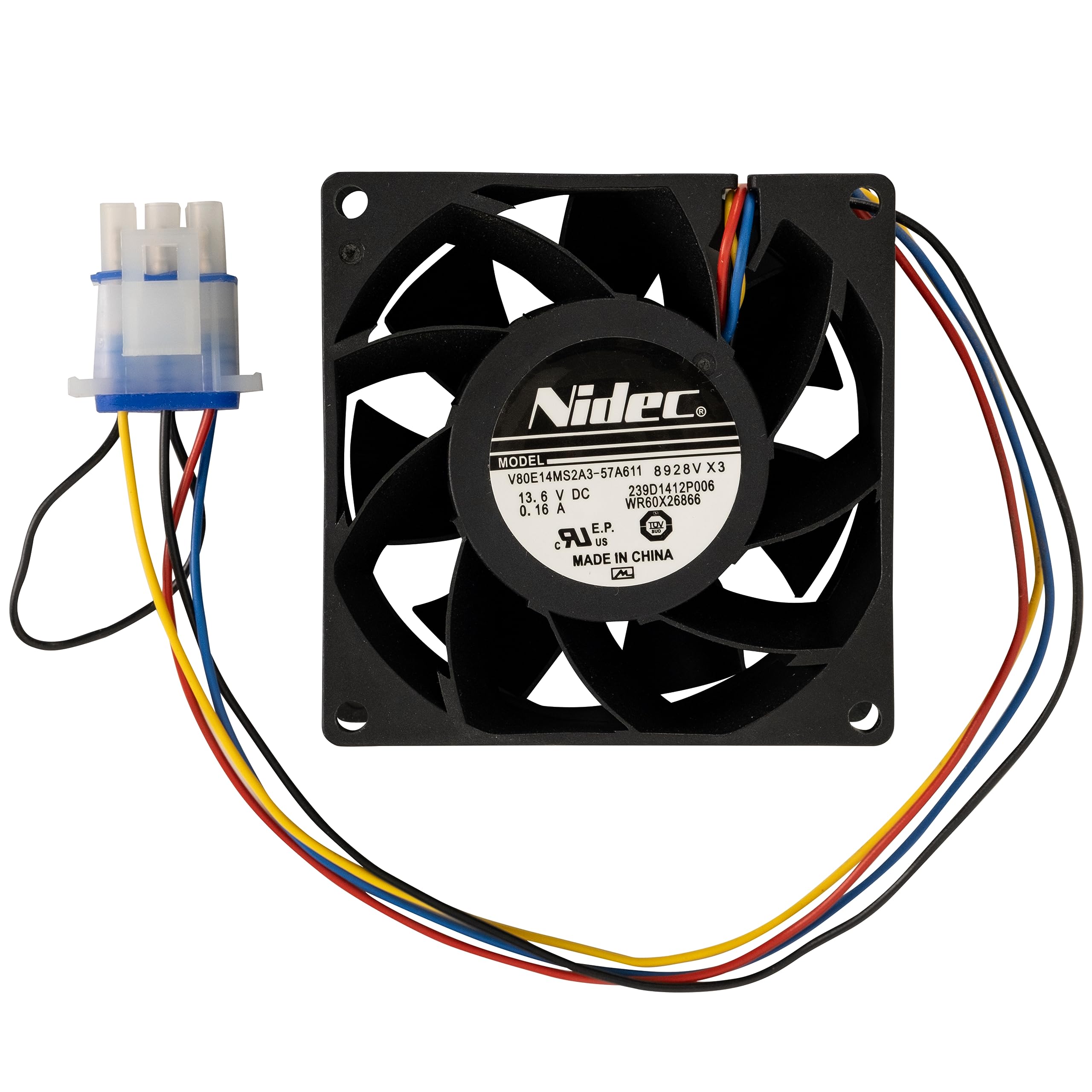 Photo 1 of 2025 Upgraded WR60X26866 Refrigerator Evaporator Fan Motor, Compatible with GE Refrigrator, Replace V80E14MS2A3-57A611 WR60X10341, WR60X26030, WR60X10356, WR60X10357, Ap6278228 by BlueStars 