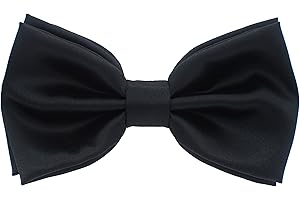 Bow Tie House Real Silk Classic Pre-Tied Bow Tie Formal Solid Tuxedo with Gift Box