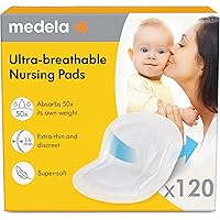 Medela Ultra-Breathable Nursing Pads, Highly Absorbent, Super Soft, Discreet Design for Comfortable Wear, Pack of 120
