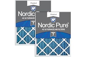 Nordic Pure 10x20x1M7-2 10x20x1 Pleated Merv 7 AC Furnace Filters Qty 2