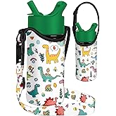 Miss Adola Water Bottle Carrier with Strap - Handheld Kids Water Bottle Holder for 10-16 oz / 14-20 oz Cute Cartoon Design Neoprene Crossbody Bottle Sling Bag for Boys Girls