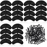 36 PCS Black Rubber Heel Plates, Shoes Heel Taps Tips, Boot Heels Replacement, Shoe Heels Repair Pad Replacement with Nails for Boots and Shoes (Black)