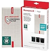 Honeywell HEPA Air Purifier Filter R, 1-Pack for HPA 100/200/300, 3000 and 5000 Series - Airborne Allergen Air Filter Replacement Targets Wildfire/Smoke, Pollen, Pet Dander, and Dust