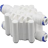 Auto Shut Off Valve / 4 Way Valve for Reverse Osmosis RO System - 1/4" Tube Push - NSF Approved