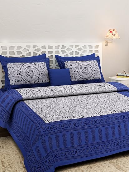 Rajasthan Decor Screen Block Print Rajasthani King Size Bed Sheet