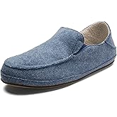 OLUKAI Nohea Hulu Women's Slippers, Soft & Comfortable Slippers with Fleece Lining, Wool Blend Footbed & Drop-In Heel Design