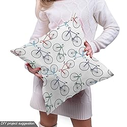 Ambesonne Bicycle Fabric by The Yard, Plain Design