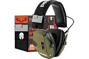 PROHEAR Electronic Ear Protection for Shooting with 4X Sound Amplification, Gun Range Hearing Protection Muffs, NRR 23dB Noise Reduction Headphones for Hunting, Green