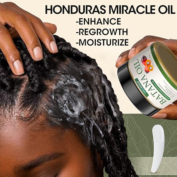 RAW BATANA OIL FOR HAIR GROWTH, 100% NATURAL & PURE, DR. SEBI BATANA OIL RAW FROM HONDURAS UNREFINED AND ORGANIC, CARE FOR HAIR THICKNESS, SCALP & SKIN, WITH SMALL SCOOP, 4.23 OZ / 120G
