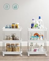 SONGMICS 3-Tier Storage Trolley 360° Wheels Cloud White KSC009W01 view 8