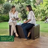Keter Glenwood 390L Outdoor Storage Box Brown 60% Recycled All Weather view 8