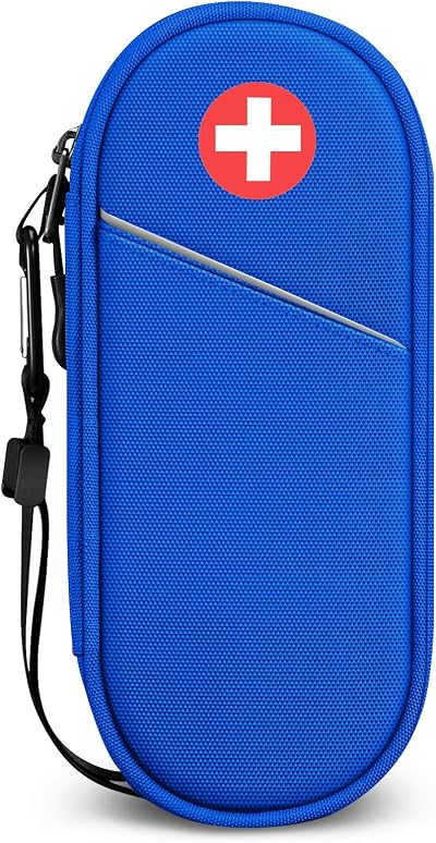 SITHON Medical Carrying Case Insulated Organiser Holds 2 EpiPens Blue