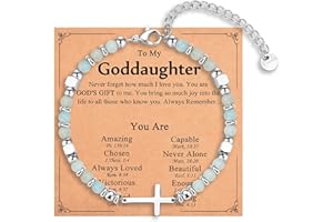 IKIATY Religious Cross Bracelet for Women Girls, Christian Gifts for Daughter Granddaughter Sister in Christ Friend Niece on Birthday Christmas Easter Valentines Day Graduation