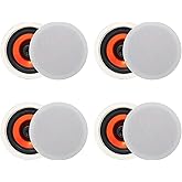 Herdio in Ceiling Speakers, 6.5 Inch 600 Watts Flush Mount Passive Wired for Kitchen,Living Room,Office(4 Speakers)