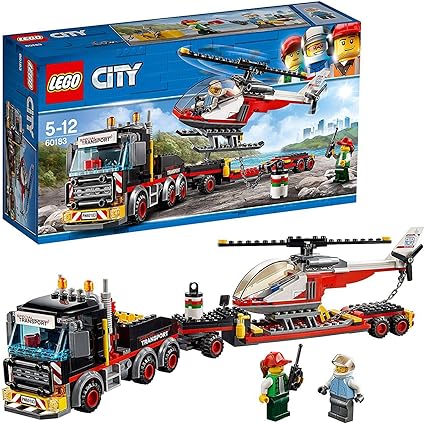 lego 60183 city vehicles cargo transport toy truck & helicopter