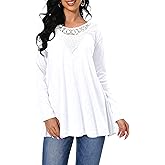 Afibi Shirts for Women Long Sleeve Casual Loose Fit Tunic Tops For Leggings