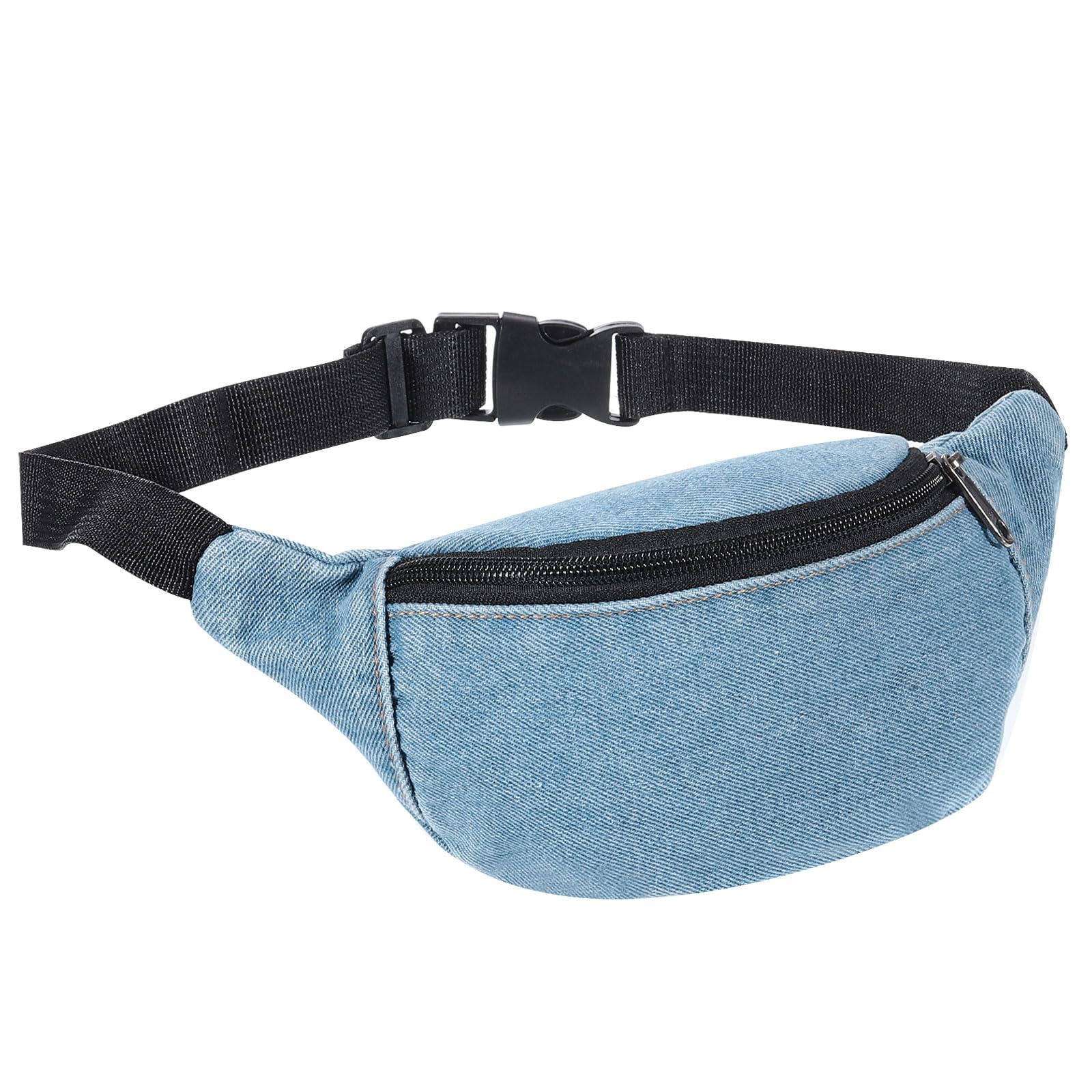 PATIKIL Fanny Pack, Belt Bag Crossbody Waist Bag with Adjustable Strap for Women Men Travel Running Hiking Cycling, Light Blue