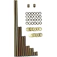 Creative Hobbies® 64 Piece Lamp Repair Hardware Assortment Pack, Includes 12 Inch All Thread Lamp Pipe, 2 Coupling Pipe Connectors, 12 Nipples, 24 Washers, 24 Lock Nuts