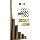 Creative Hobbies® 64 Piece Lamp Repair Hardware Assortment Pack, Includes 12 Inch All Thread Lamp Pipe, 2 Coupling Pipe Conne