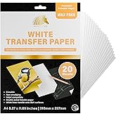 MyArtscape Graphite Transfer Paper - A4 White 20 Sheets | Wax free carbon paper graphite paper sheets for clean erasable tracing on dark surfaces and fabric