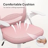 nasPaluro Pink Ergonomic Office Chair Mesh Back Flip Armrests Lumbar Support view 7