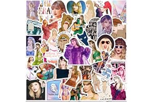 FCELERY POP Singer Stickers 50PCS Pack Music Stickers, Waterproof Vinyl Toy Decal Stickers for Water Bottle, Laptop, Skateboard, Helmet, Car Decals, Perfect Gifts for Kids,Teens,Girls,Adults,Singer Fans