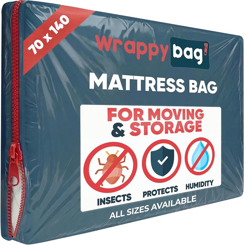 Wrappybag Opaque Plastic Mattress Storage Bag 70 x 140 cm Heavy-Duty