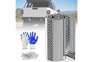 VRUELIA Aluminum Diamond Plate Sheet Metal Coil 0.045" Thick 3003-H22 Alloy - Non-Slip Rustproof Tread, Mill Finish Embossed Panel for Truck Beds, RV Steps & Garage Walls (Natural Silver, 24in. x 120in.)