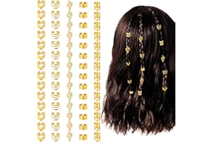 70 Pcs Hair Jewelry For Braids,Gold Hair Cuffs Dreadlock Accessories,Adjustable Hair Rings Braid Decorations For Women (gold)