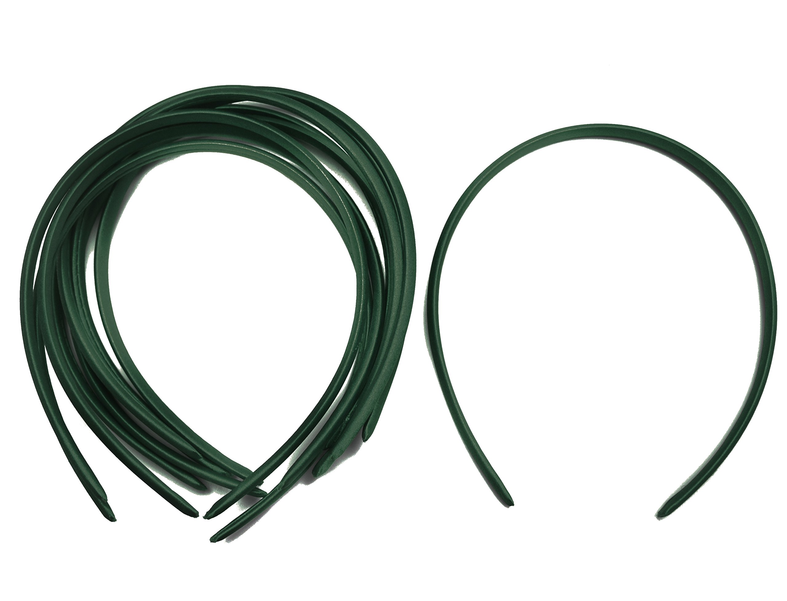 10 x Plain Headbands School Girls Small Hair Accessories Uniform Alice Band (Green)