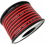 TYUMEN 40FT 18 Gauge 2pin 2 Color Red Black Cable Hookup Electrical Wire LED Strips Extension Wire 12V/24V DC Cable, 18AWG Flexible Wire Extension Cord for LED Ribbon Lamp Tape Lighting