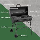 VonHaus Charcoal BBQ XL Portable Barrel Grill with Warming Rack & Temperature view 7