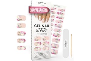 MOYOU LONDON Semi Cured Gel Nail Strips - 20 Pcs. Gel Nail Wraps for Salon-Quality Manicure - Works with Any UV Lamp - Easy to Apply, Trim, & Remove Nails Stickers