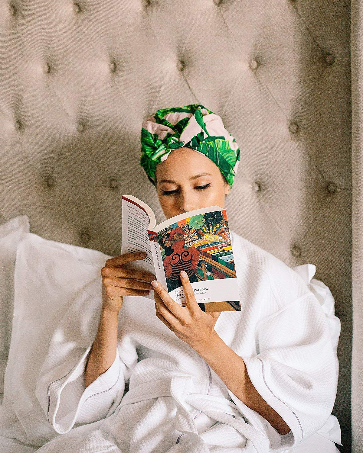 Kitsch Luxury Shower Cap for Women - Waterproof, Reusable Shower Caps (Palm Leaves): Beauty