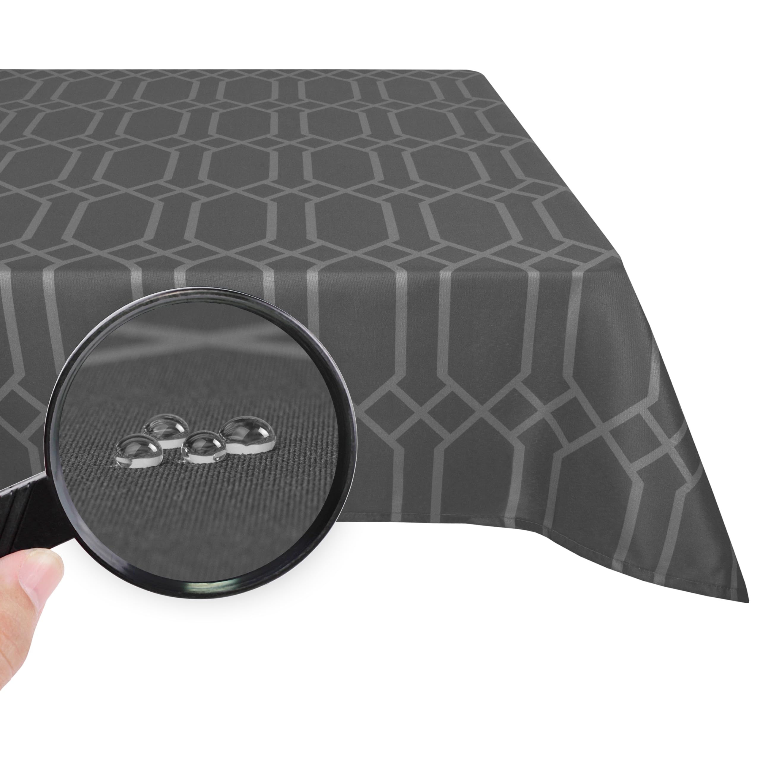 Valia Home® Tablecloth with Teflon coating for indoor & outdoor use in 3 designs | Tablecloth is washable is water & dirt repellent thanks to reliable lotus effect | 130 x 160 cm grey — image 1