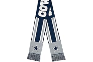FOCO NFL Unisex-Adult Officially Licensed Team Color Stripe Wordmark Primary Logo Football Neck Warmer Scarf