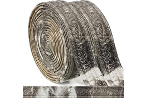 WAPANE 360" x 1.57" 3D Wall Edging Self Adhesive, Pattern Molding Peel and Stick Wallpaper Border, Flexible Wall Base Moulding Trim Mirror Border Wall Lines Marble, 4PC
