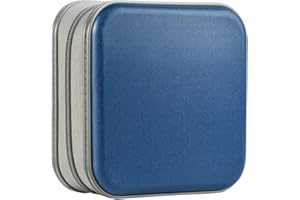 UENTIP CD Case for Car,48 Capacity DVD Case Portable Zipper Holder Large Storage CD Wallet CD Organizer Home Travel (Dark Blue, 48)