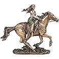 VERONESE DESIGN 9 1/4 Inch Rhiannon Epona Celtic Goddess on Horse Cold Cast Resin Bronze Finish Statue