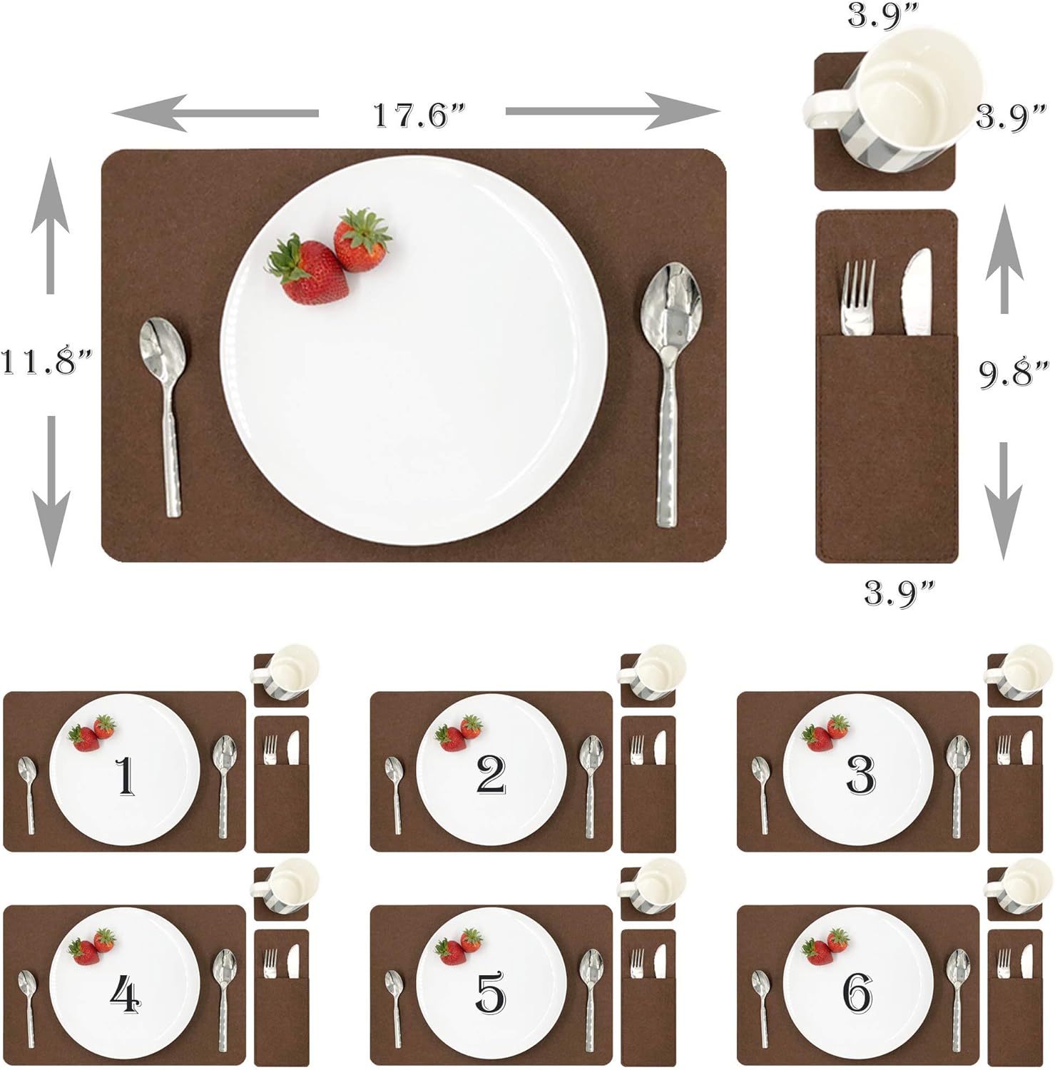 Set Of 6 Placemats For Dining Table Protective Dining Table Mats And