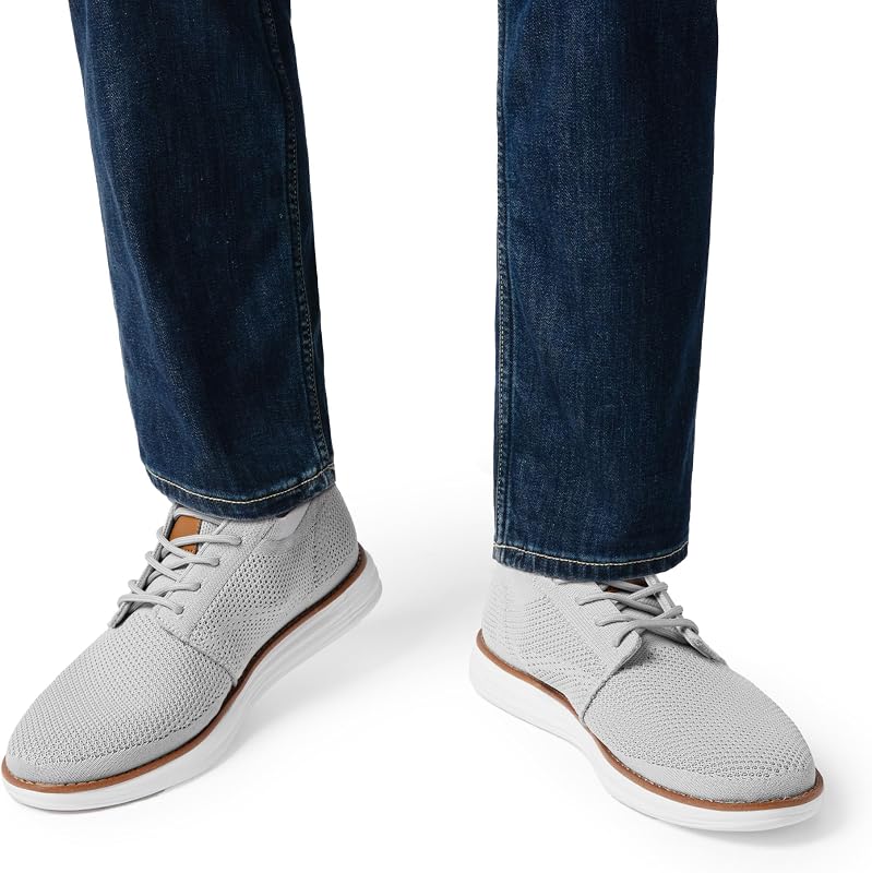 Sneaker Oxford Uomo Traspirante, Memory Foam,Grigio,41